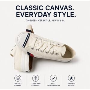 Pro-Keds Royal Lo Classic Canvas Sneakers Ivory PK54469 Lop Top Shoes Size 3